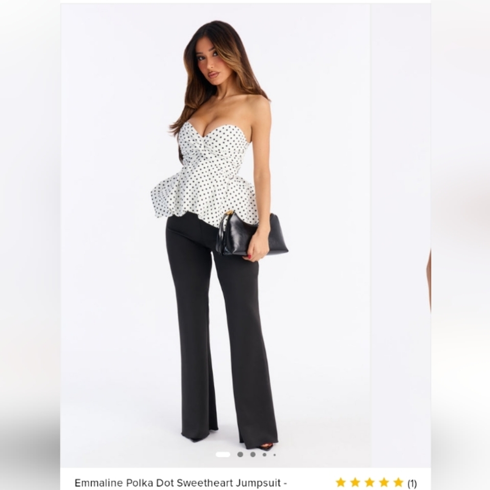 Fashion Nova Black and White Polka Dot Jumpsuit